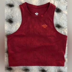 Rabbit Red Crop Top with Rabbit Logo Small